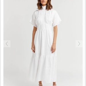 Dissh - Elise white linen midi dress